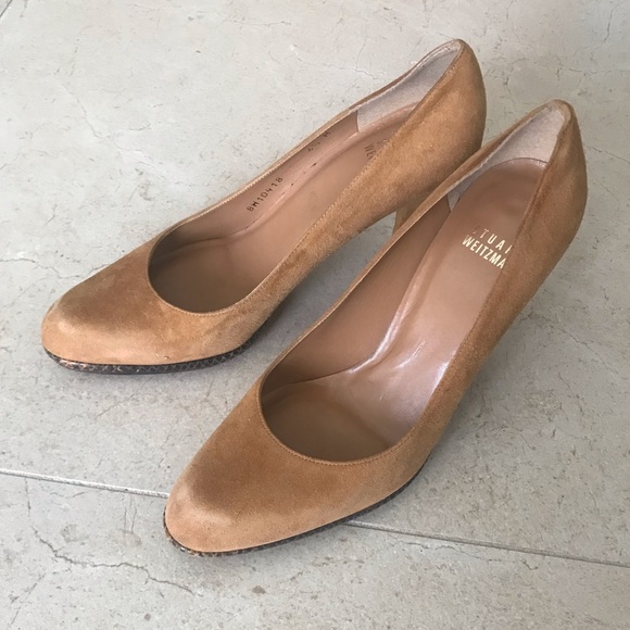 Stuart Weitzman Purist Camel Suede Pamps - Picture 2 of 11